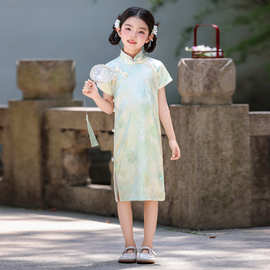2025新款女童旗袍小女孩古风连衣裙中国风儿童改良唐装新中式童装