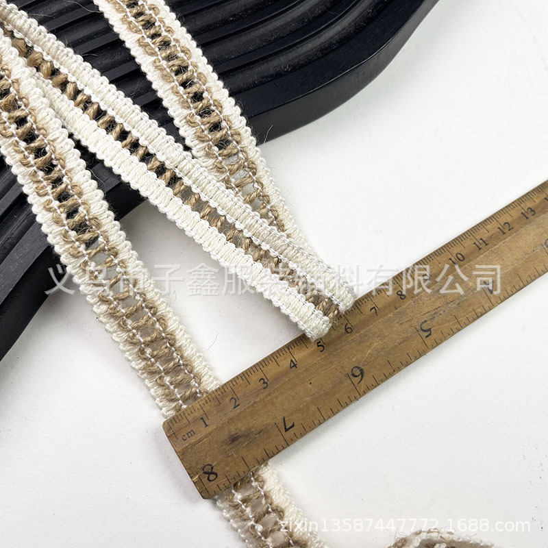 民族服装辅料多尺寸多款棉麻花边手工DIY 工艺品装饰带麻绳小花边|undefined