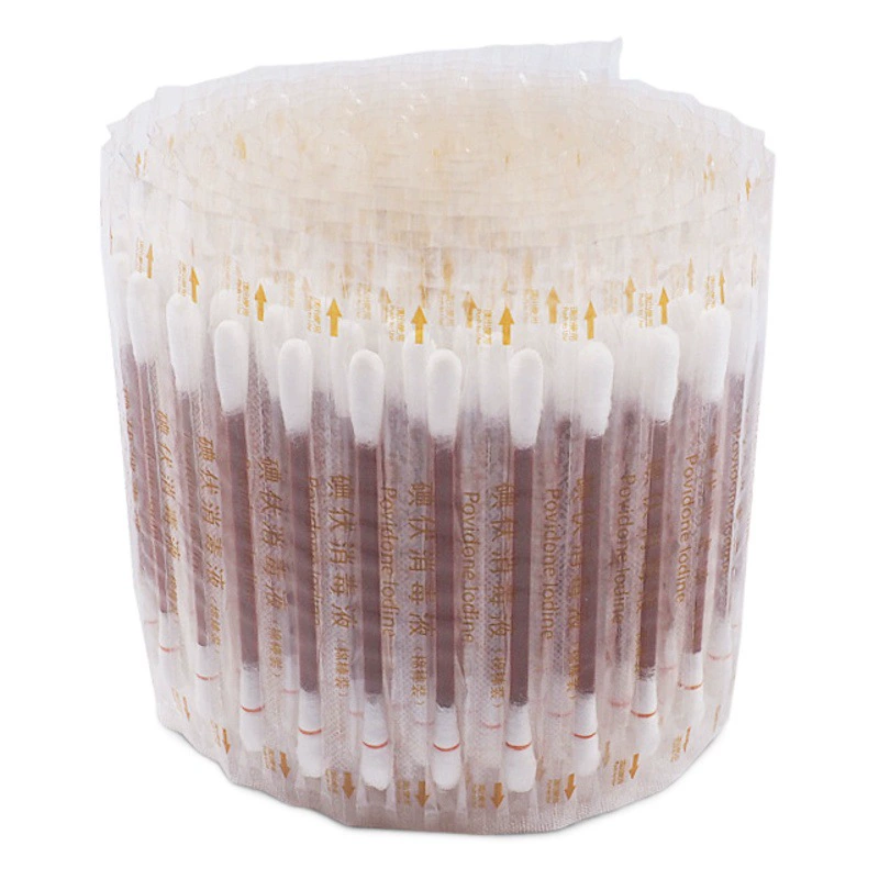 Одноразовый ватный тампон ломающегося типа с йодофором Независимая упаковка Детская портативная детская гигиеническая дезинфекционная ватная палочка в наличии Оптовая продажа