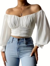 C 25531 Cross Strap Sleeve Top ¶�������� ŷ���羳����ѷ��