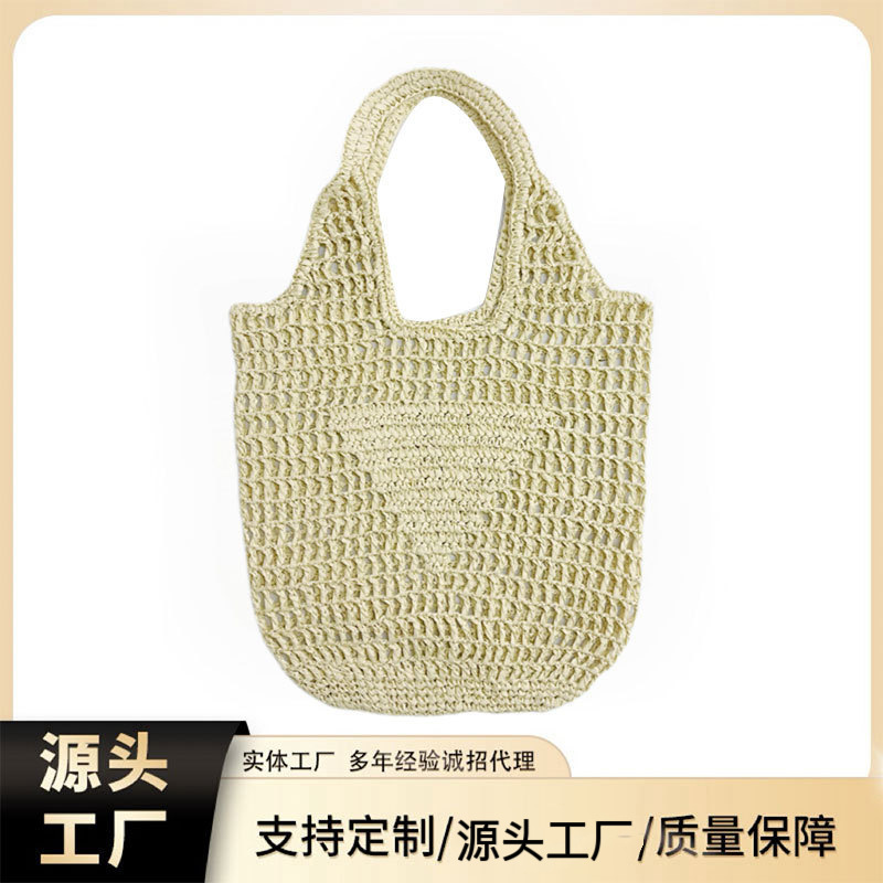 Wholesale Processing of Pure Handmade Straw Woven Retro Popular Large-Capacity Hollow Handbags Versatile Mesh Bags Ladies Crossbody Bags Wholesale Processing of Pure Handmade Straw Woven Retro Popular Large-Capacity Hollow Handbags Versatile Mesh Bags Ladies Crossbody Bags
