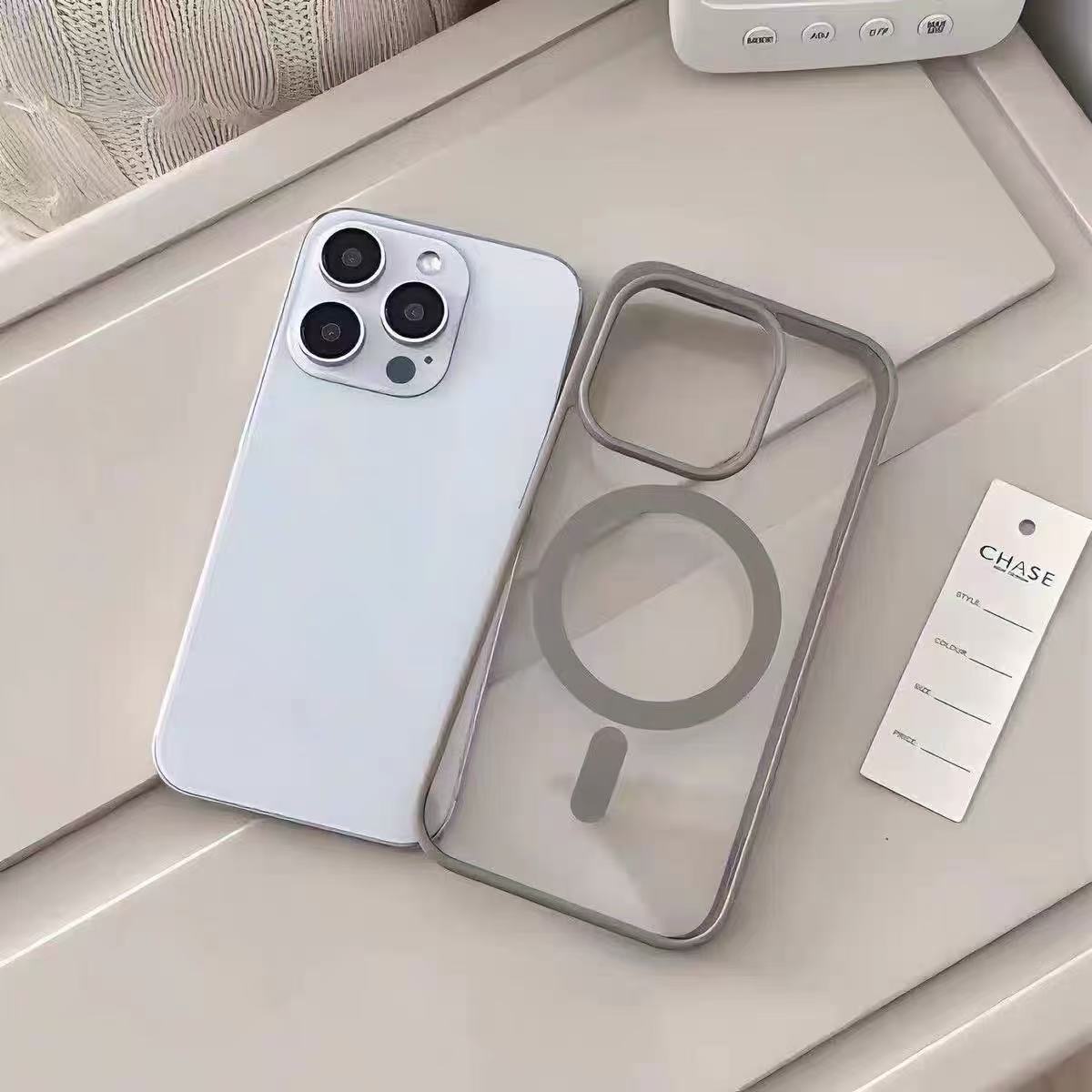 Magnética simple nueva sensación de alta gama adecuada para Apple 15/16ProMax funda para teléfono móvil 13/14 pareja 15 transparente 16