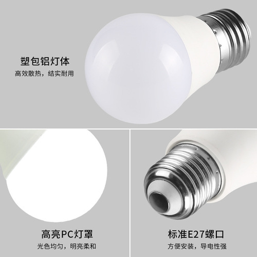 Factory Direct Selling LED Wide Voltage Bulb Super Bright Plastic Enclosure Aluminum Energy Saving Bulb Foreign Trade Wholesale Household LED Bulb