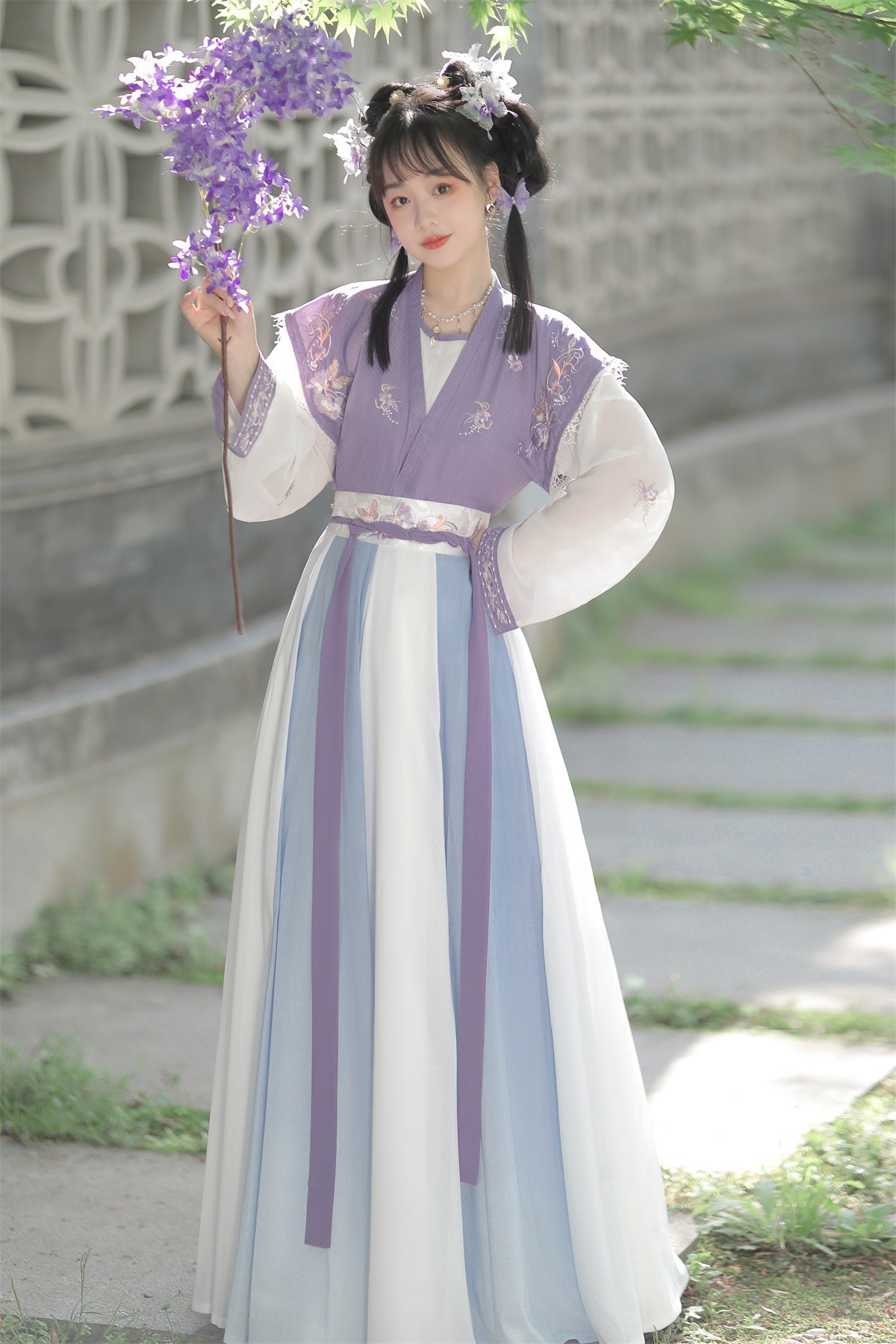 原创设计新款越歌梦汉服女中国风晋制交领齐腰褶裙魏晋风日常8296-阿里巴巴