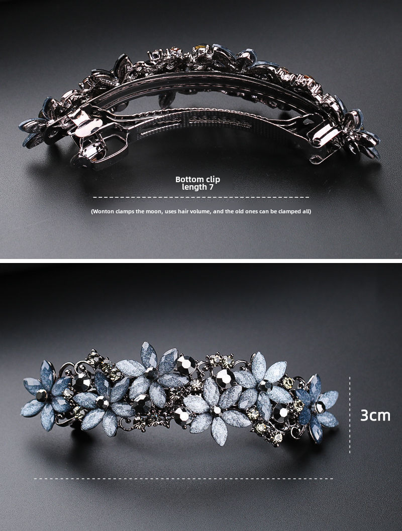 Hairpin Back Head Horizontal Clip Large One-word Spring Clip Mother Hairpin Rhinestone Top Clip Ponytail Clip Headwear Disc Hair_voghion.com