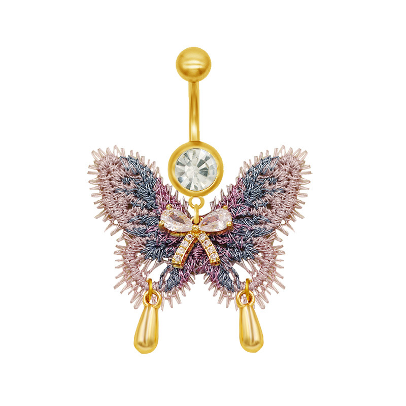 Bunter Schmetterling Bauchnabelpiercing Modeschmuck Damen_voghion.com