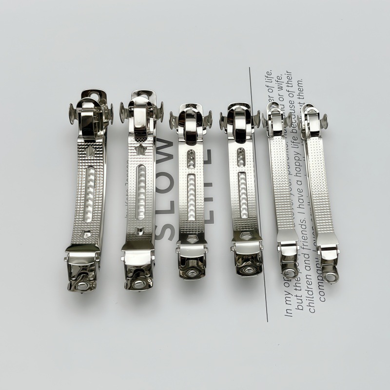Versión coreana del clip de resorte impreso de dos piezas de tres piezas, clip automático, clip inferior, clip grueso, suministro directo de fábrica de accesorios de joyería de bricolaje