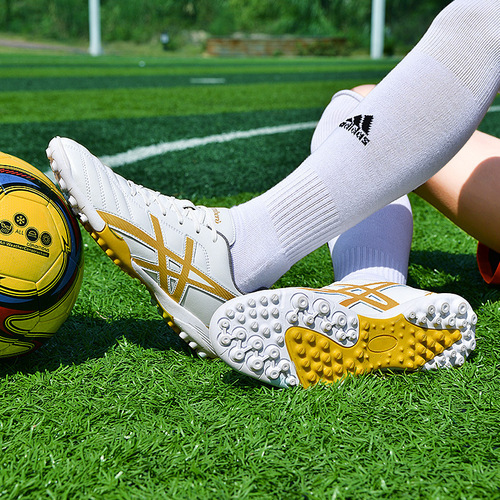 Children and Adults Football Shoes for Boys and Girls, Primary School Students, Boys' Crumb Rubber TF Sports Training Shoes, Firm Ground, Synthetic Grass Compatible