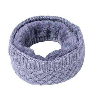 Outdoor cold-proof scarf winter warm men's and women's knitted neck protection solid color wool long velvet thick lovers collar