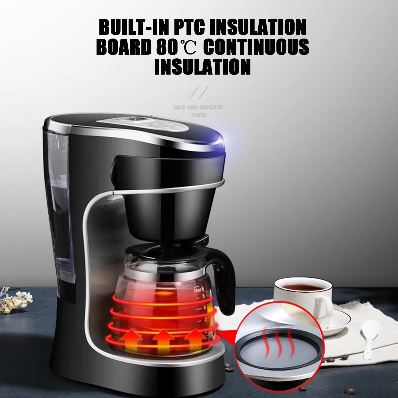 Transfronterizos al por mayor cafetera manual 720ml cafetera americana cafetera automática de goteo