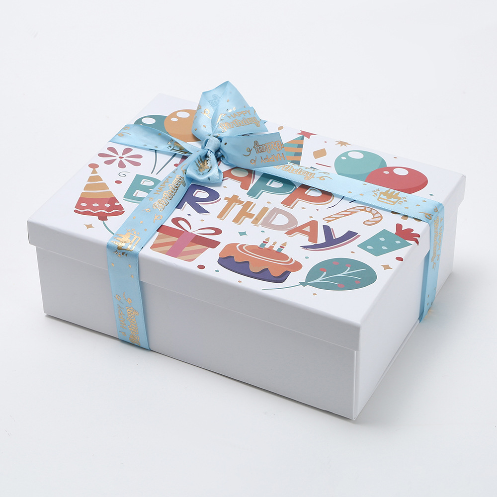 Caja de regalo plegable de una pieza, caja de regalo de vacaciones, caja de regalo de tapa, caja de regalo de arco de tapa, caja de regalo de vacaciones en stock