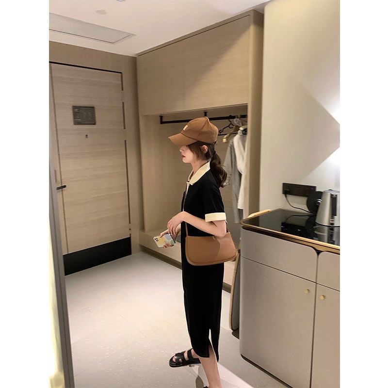 珍珍家粉色甜美polo连衣裙女夏2025新款宽松显瘦气质短袖T恤裙子