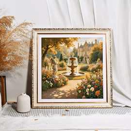 欧式风景复古相框正方形16寸18寸20寸24寸画框装饰画批发挂墙装饰