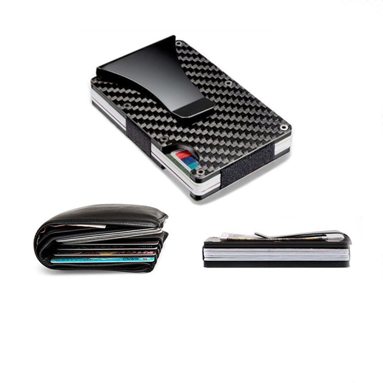 All Seasons Season Men'S Gender Men's Plaid Carbon Fiber Microfiber Open Card Holders