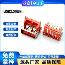 USB2.0�B����AFĸ��90���NƬ�|��9.8MM��ɫ�zо���w�~���_ֱ߅