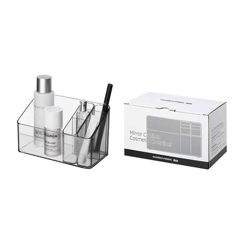 Cosmetic plastic storage box for skin care, transparent table container