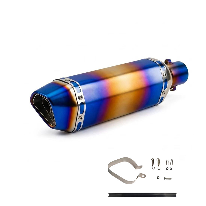 Motorcycle Modified Universal Exhaust Pipe Silencer Small Hexagonal Huanglong 600 Little Ninja 250 Yongyuan 350R25/R