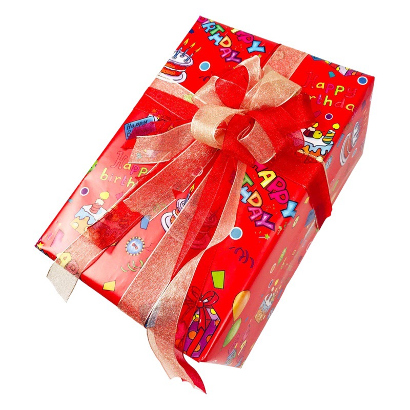 Papel de regalo de cumpleaños de Ventas de Fábrica al por mayor de dibujos animados pastel globo niños vacaciones rosa azul papel de regalo