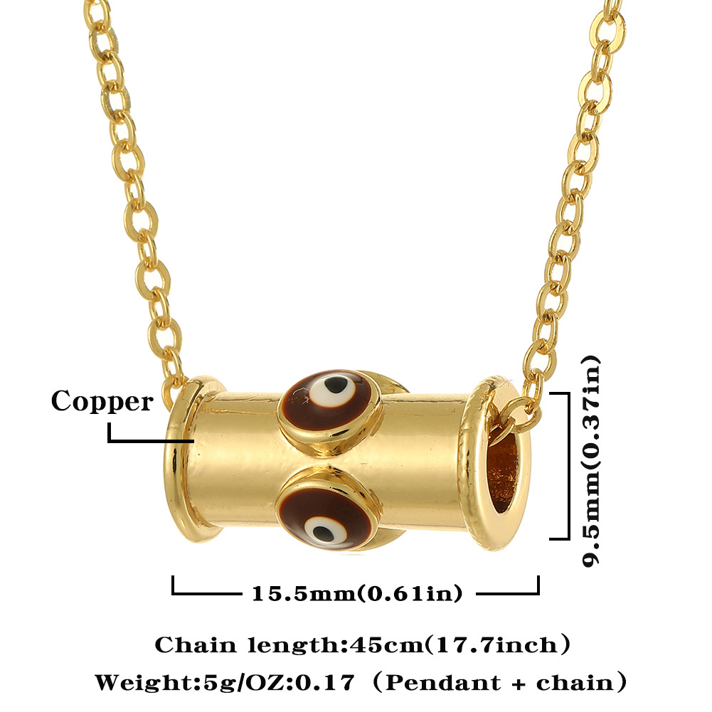 Fashion Devilu0027S Eye Copper Chain Pendant Necklace 1 Piece