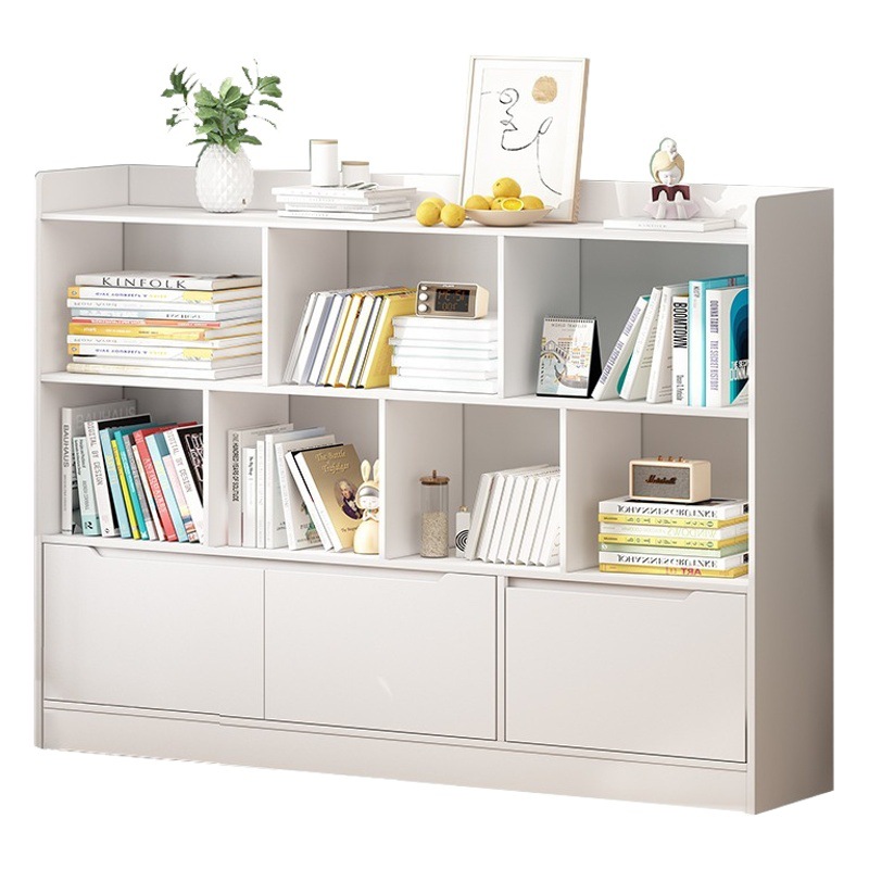 Simple piso estantería hogar sala de estar pequeño apartamento rack de almacenamiento integrado multi-capa rack de almacenamiento con puerta gabinete bajo