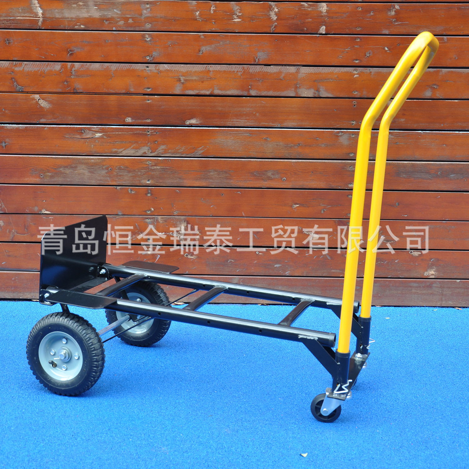 Carro de almacenamiento de cuatro ruedas pu espuma rueda sólida neumático plegable carro de mano almacén empuje camión de transporte de carga