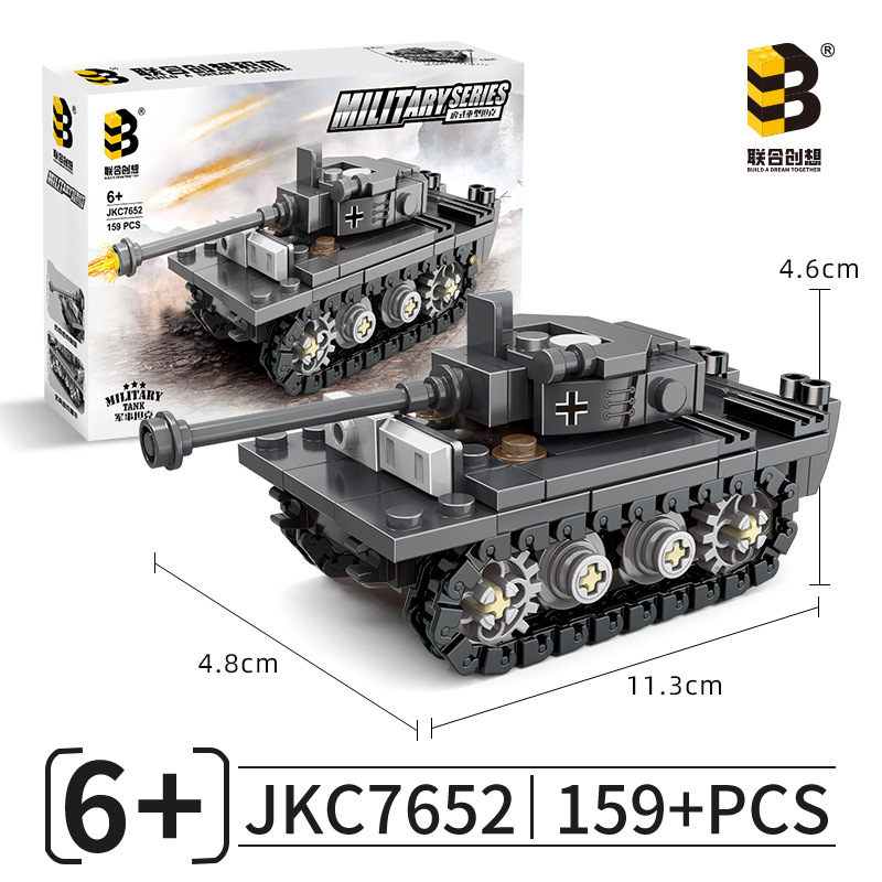 Bloques de construcción creativos conjuntos jkc7652 tanques de tigre bloques de construcción militares niños yizhi puestos de juguetes infantiles en el mercado nocturno