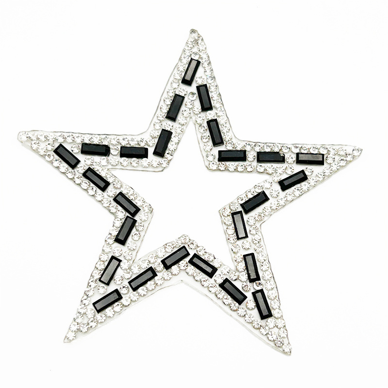 Diy boutique estrella de cinco puntas pegatinas de diamantes de imitación huecos accesorios para el hogar accesorios de ropa diamantes calientes pegatinas de patrones autoadhesivos diamantes