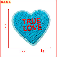 Valentine's Day Love Heart Towel Embroidery Fabric Patch Badges for Clothing Accessories, Buttonhole Patch for Decorative Use on Apparel