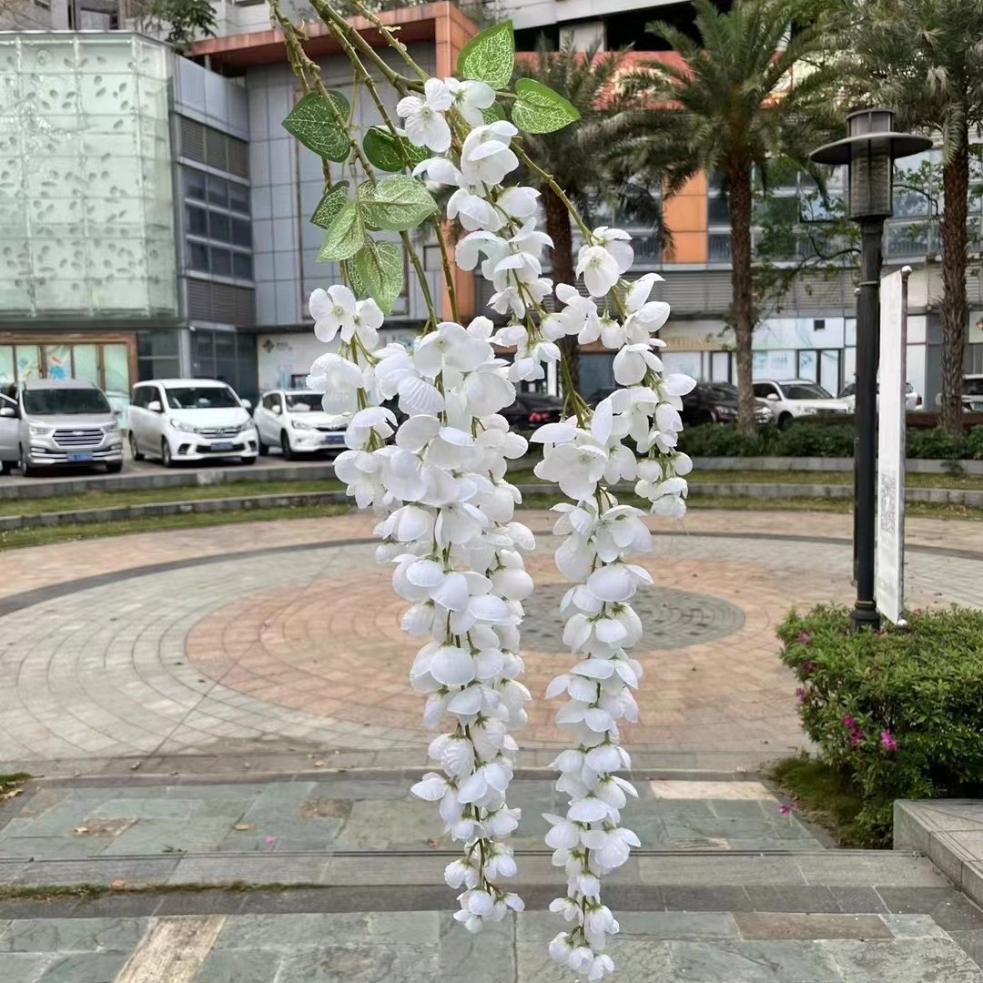 Boda suave techo planta verde techo hoja verde Mori salón de bodas decoración del Hotel Flor falsa venta al por mayor planta verde