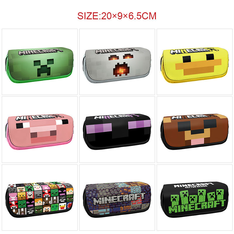 Double-layer cartoon capacious pencil case with zipper for students