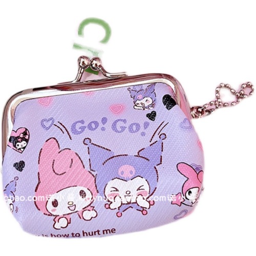 Cute PU leather mini trumpet cinnamon dog Kurome buckle coin purse headphones coins portable pendant small pendant