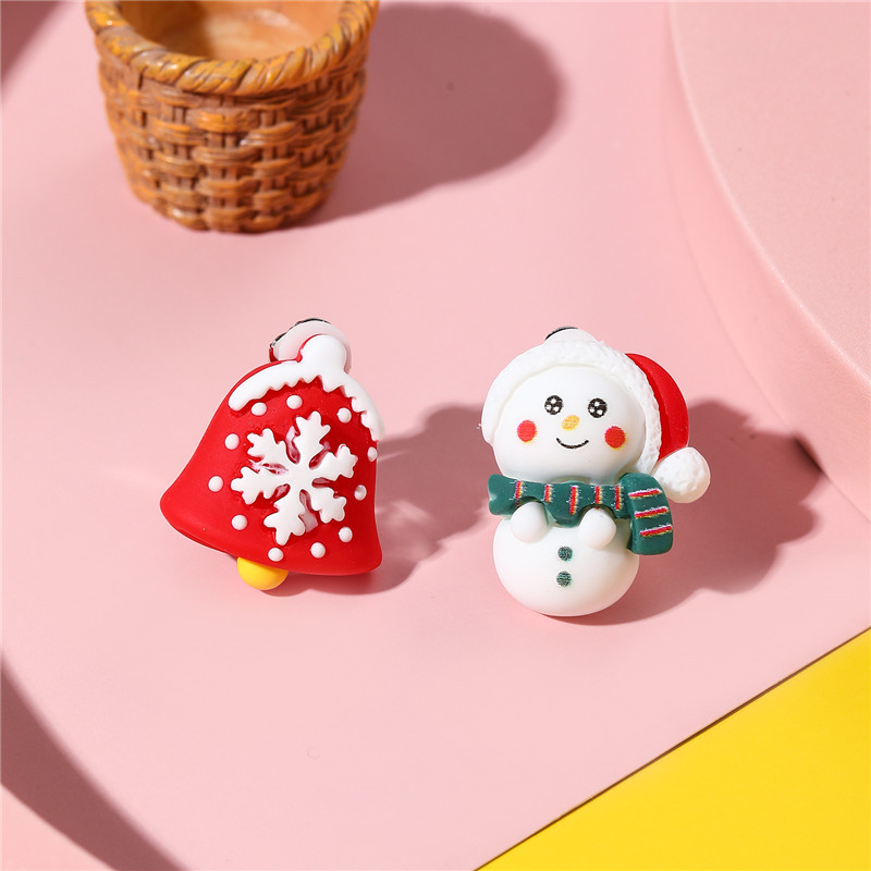 Cute Christmas Hat Resin Kidu0027S Ear clips 1 Pair