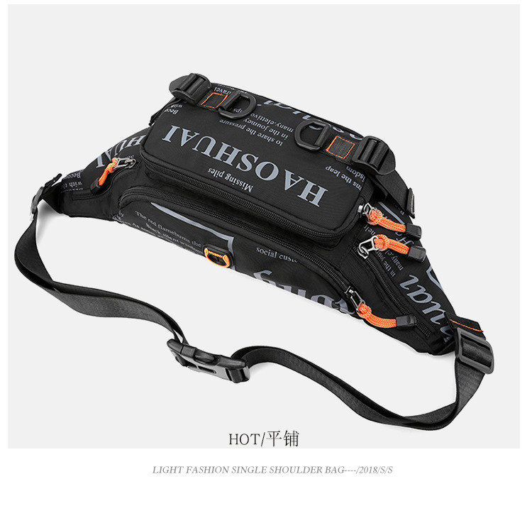 This men's waist bag is a small, lightweight, Instags-style Korean-style chest bag, a versatile and fashionable hip-hop single-shoulder crossbody small bag undefined