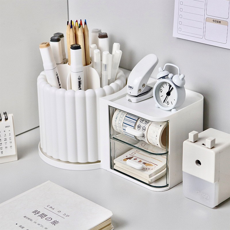 Caja de almacenamiento El cajón de escritorio es transparente y se puede superponer.