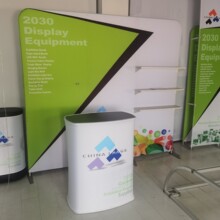 厂家供应展览展示器材，背景墙，参展展具，前台促销桌，发光背景