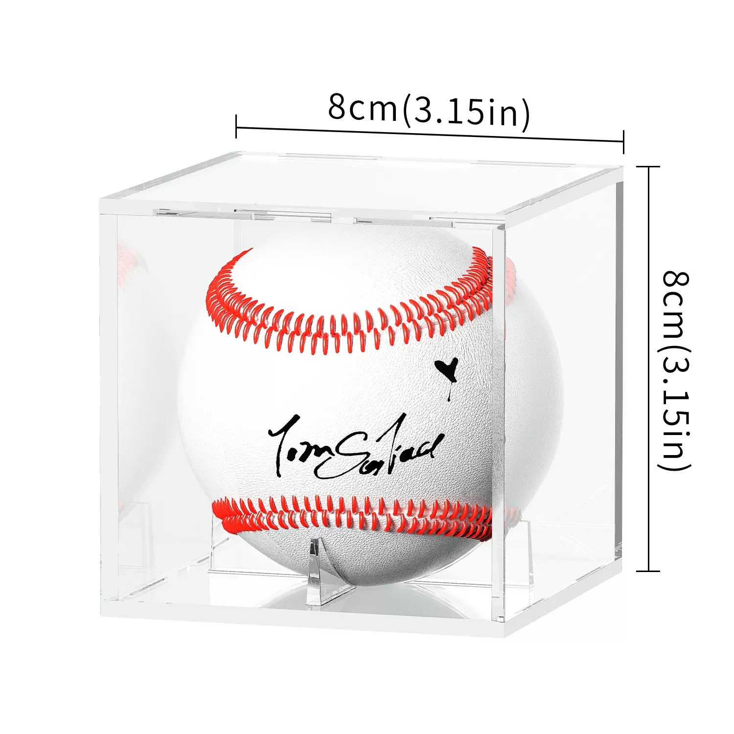 跨境热卖亚克力棒球展示盒透明方形棒球收藏Baseball display box