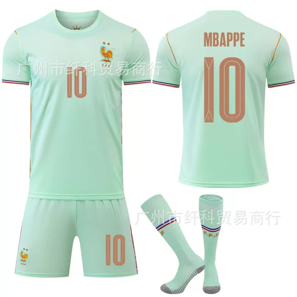 2026-27 World Cup France Away Football Jersey No. 7 Dembélé No. 11 Olise Green No. 10 Mbappé Jersey