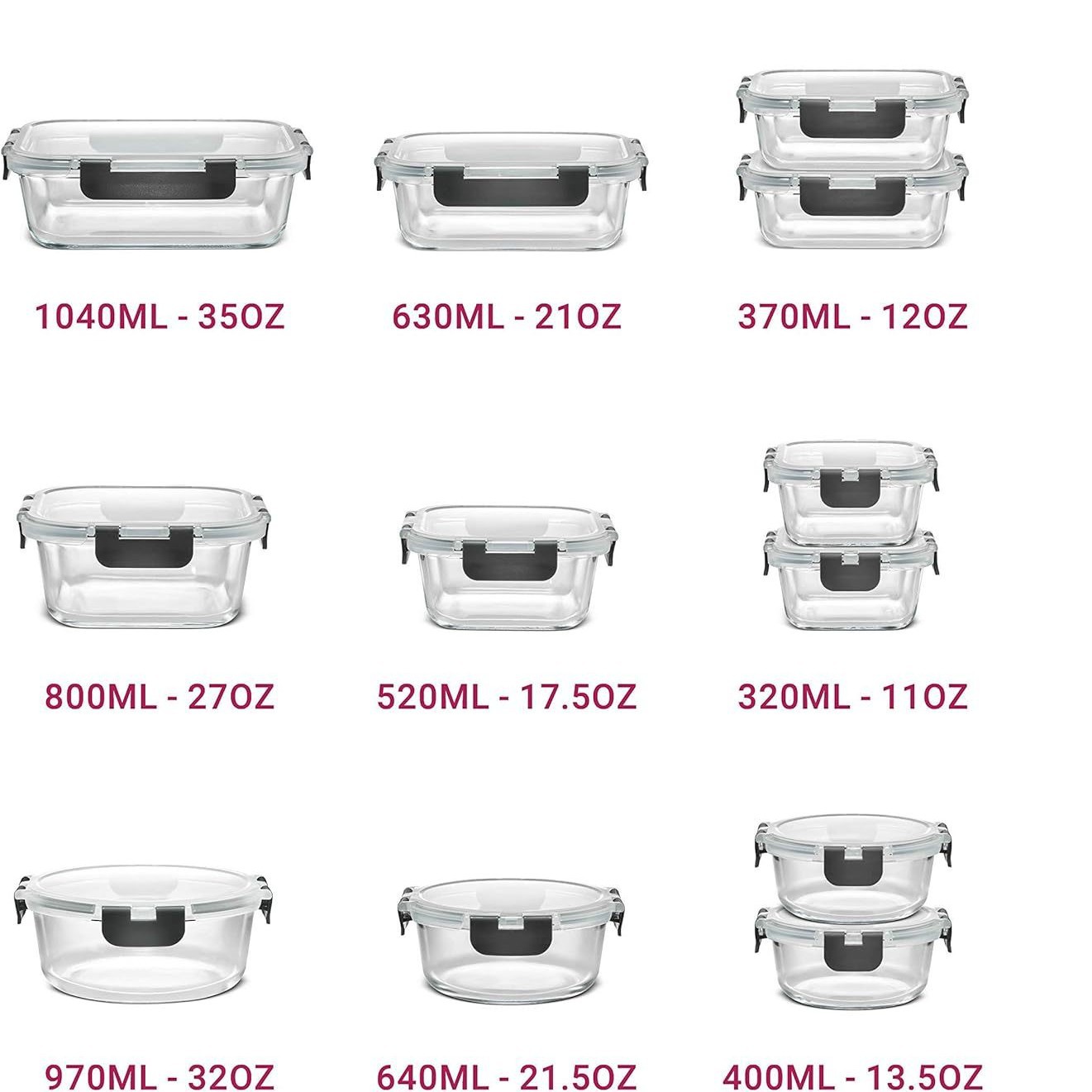 Fuente directa TEME Amazon transfronteriza explosión 12 piezas de alta caja de vidrio de silicio de silicio puede ser horno de microondas