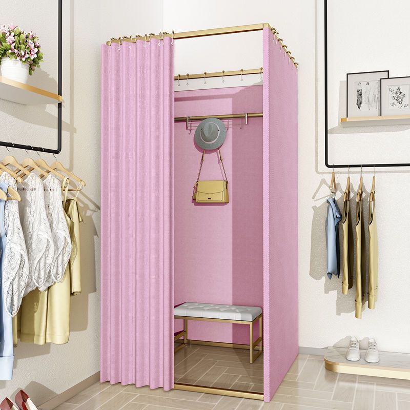 Tienda de ropa, centro comercial, vestuario de ensamblaje, sala de prueba móvil simple, cortina de puerta, piso, estante de exhibición portátil, vestuario