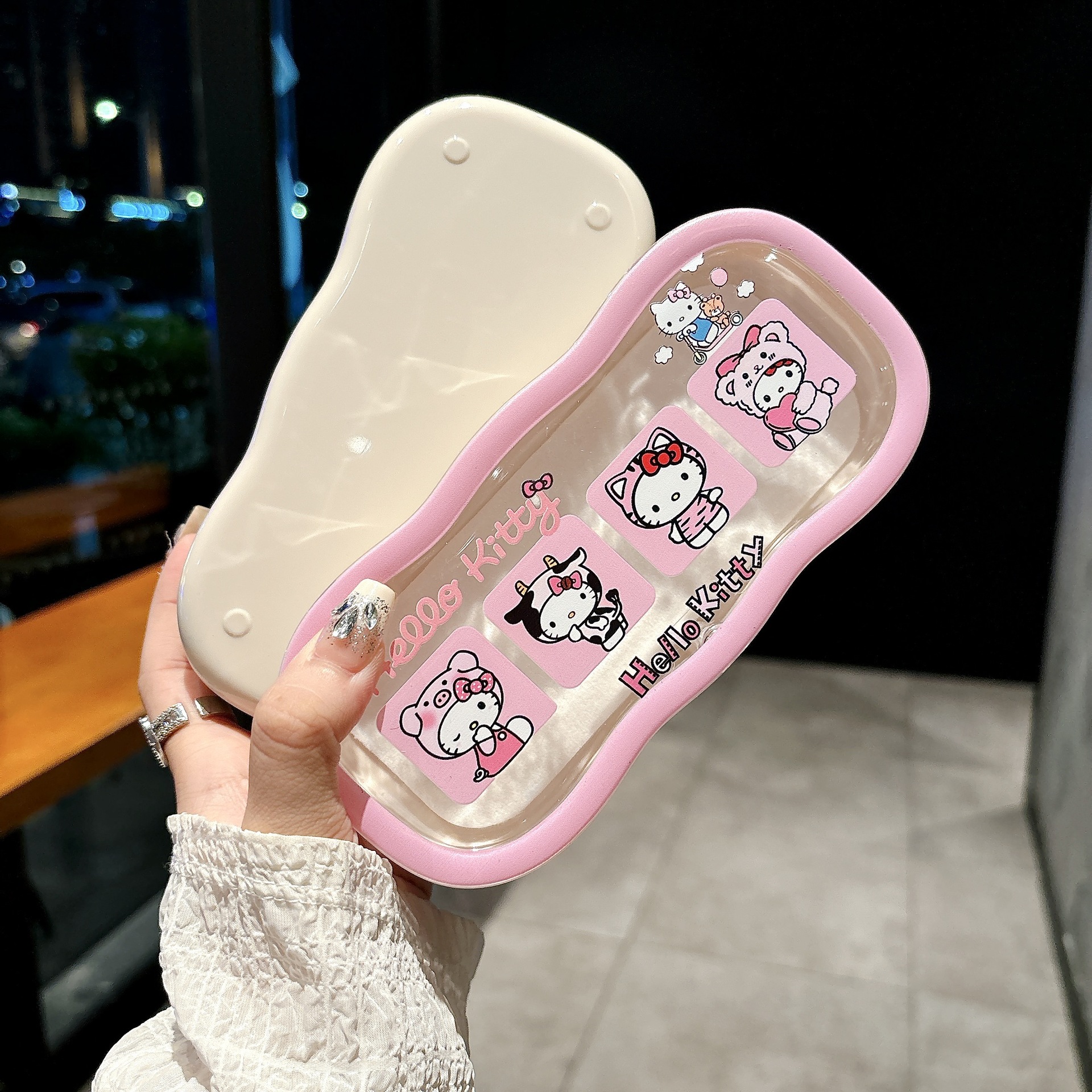 Caja de gafas transparentes de borde de la nube, alta sensación de almacenamiento portátil, niños, niños, niños, estudiantes, lindos, caja de gafas al por mayor