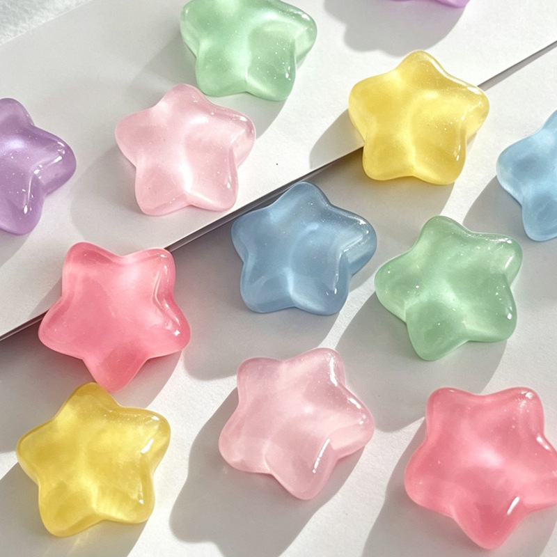 Ice-Clear Fine Glitter Five-Pointed Star Candy-Colored Resin Star Accessories Handmade Cream Glue Jewelry Hairpin Patch Ice-Clear Fine Glitter Five-Pointed Star Candy-Colored Resin Star Accessories Handmade Cream Glue Jewelry Hairpin Patch