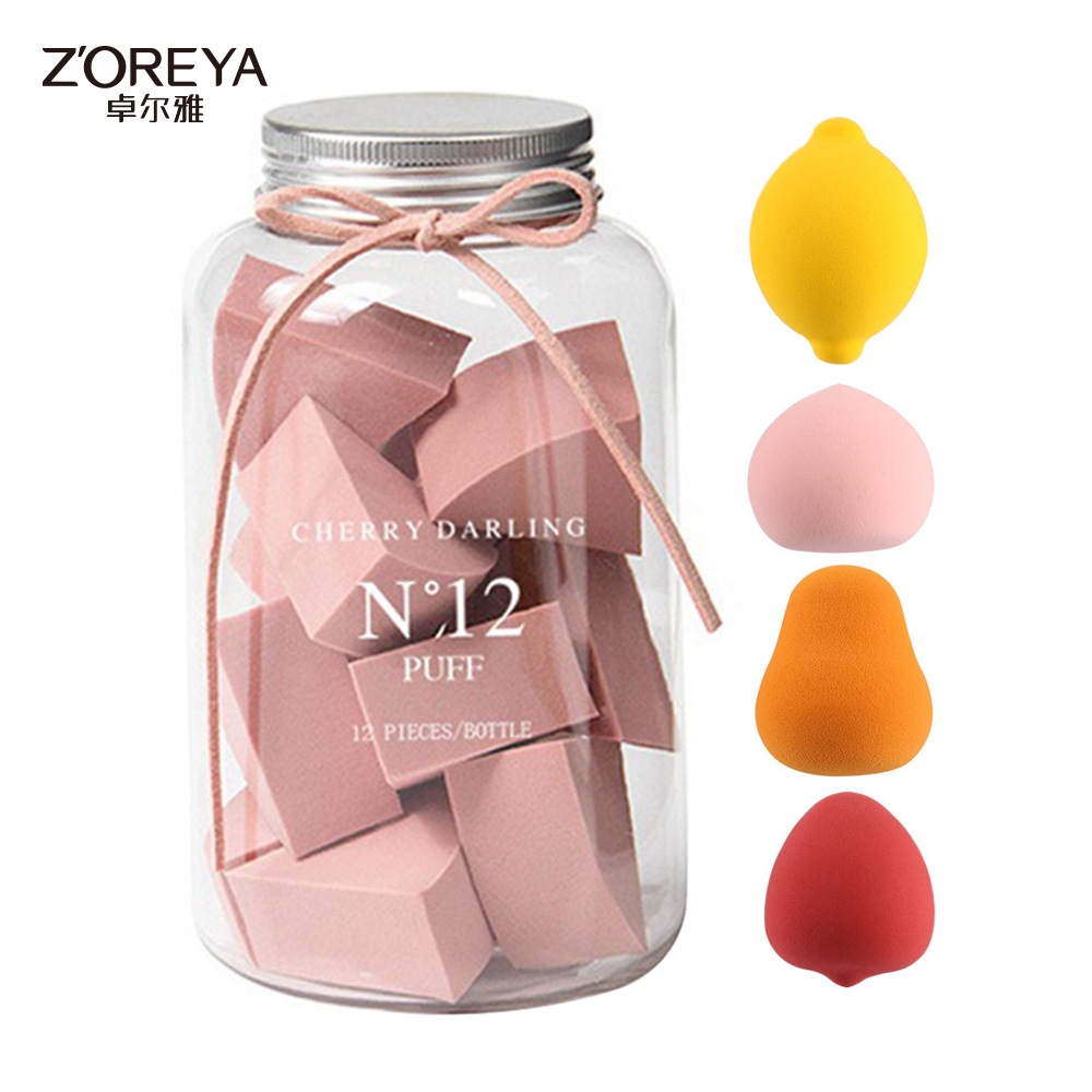 Zhuolya fábrica Ventas Directas belleza huevo en stock húmedo y seco sin látex gota de agua en polvo puff esponja maquillaje huevo al por mayor