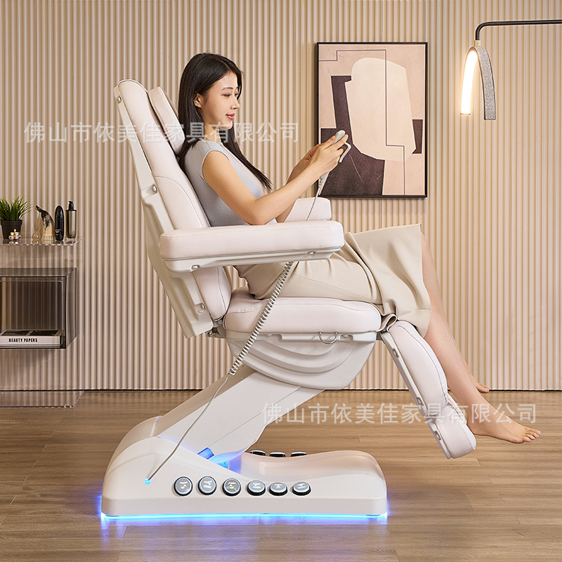 Mesa de examen eléctrico superficie de cama calefacción cama de belleza elevación y ajuste libre cama especial de tratamiento de tatuaje de inyección para salón de belleza