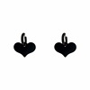 Matte pendant heart-shaped, retro design trend earrings, European style, bright catchy style