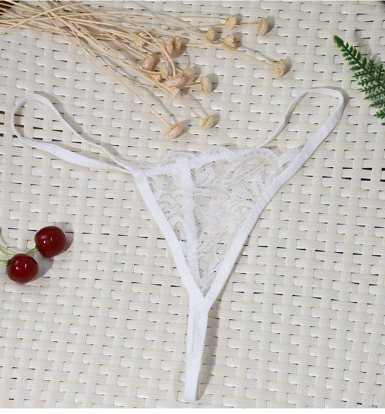 White Lace Thong Panties for Women, One-Size-Fits-All Sexy Lingerie — detail image 18