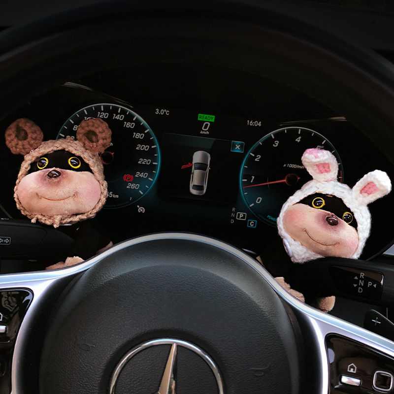 2025 nuevo estilo abeja cachorro coche tapón decoración coche luz de giro limpiaparabrisas muñeco de peluche adornos de muñeca
