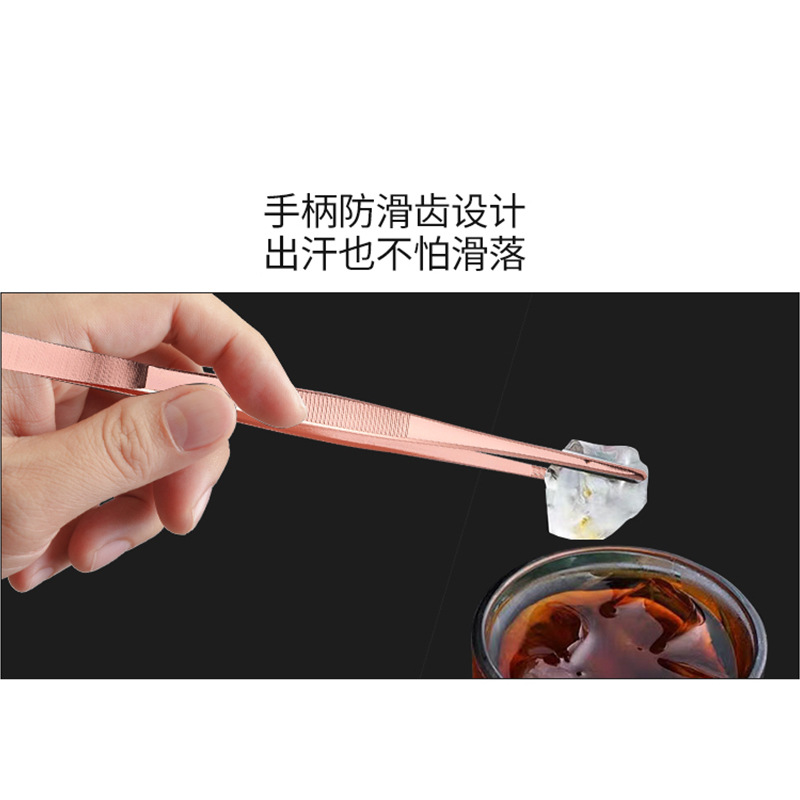 Pinzas de té rectas de acero inoxidable 30cm antideslizantes cóctel clip decorativo Barra de hielo clip de alimentos utensilios de cóctel