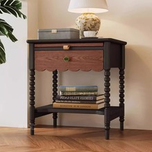 复古风实木床头柜简约现代白蜡木卧室家用储物柜中古风收纳柜