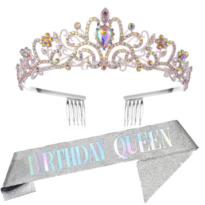 Rosa de la muchacha etiqueta cinturón oro rosa decoración fiesta cumpleaños props Correa hombro corona reina cinta traje regalo