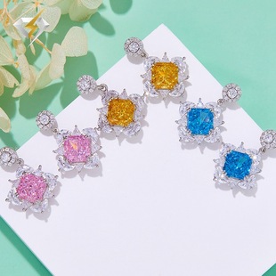 High carbon diamond earrings summer new earrings S925 silver diamond earrings cross-border e-commerce Seiko in stock wholesale